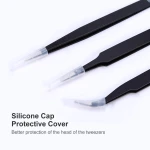 kaverme 3PCS Precision Tweezers Set, Upgraded Anti-Static Stainless Steel of Tweezers, for Electronics, Soldering, Laboratory Work, Jewelry-Making, Model, Craft - Image 2