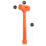 NEIKO 02847A 2 LB Dead Blow Hammer, Neon Orange | Unibody Molded | Checkered Grip | Spark and Rebound Resistant - Image 6