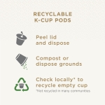 Peet's Coffee, Dark Roast Decaffeinated Coffee K-Cup Pods for Keurig Brewers - Decaf House Blend , 10 count (Pack of 6) - Image 2