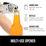 GORILLA GRIP Heavy Duty Stainless Steel Smooth Edge Manual Can Opener and Bottle Openers, Soft Comfortable Handle, Oversized Handheld Turn Knob, US Designed Multifunctional Kitchen Tool, Black - Image 5
