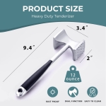 KITEXPERT Meat Tenderizer Hammer with Comfortable-Grip Handle, Dual-side Mallet for Kitchen, Heavy Duty Pounder For Tenderizing Steak, Beef and Fish - Image 3