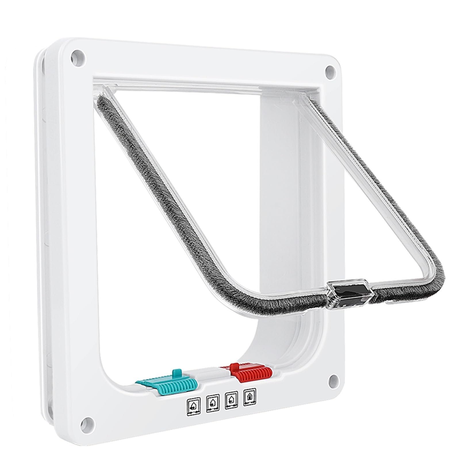 61jjiTUAT2L.jpg Thin Cat Door for Windows, Pet Doors and Sliding Door, Safety Pet Door with 4 Way Lock, Weatherproof Cat Flap for Thin Door and Wall(Medium, Outer Size 7.76 * 7.5 * 0.78in) - Image 1