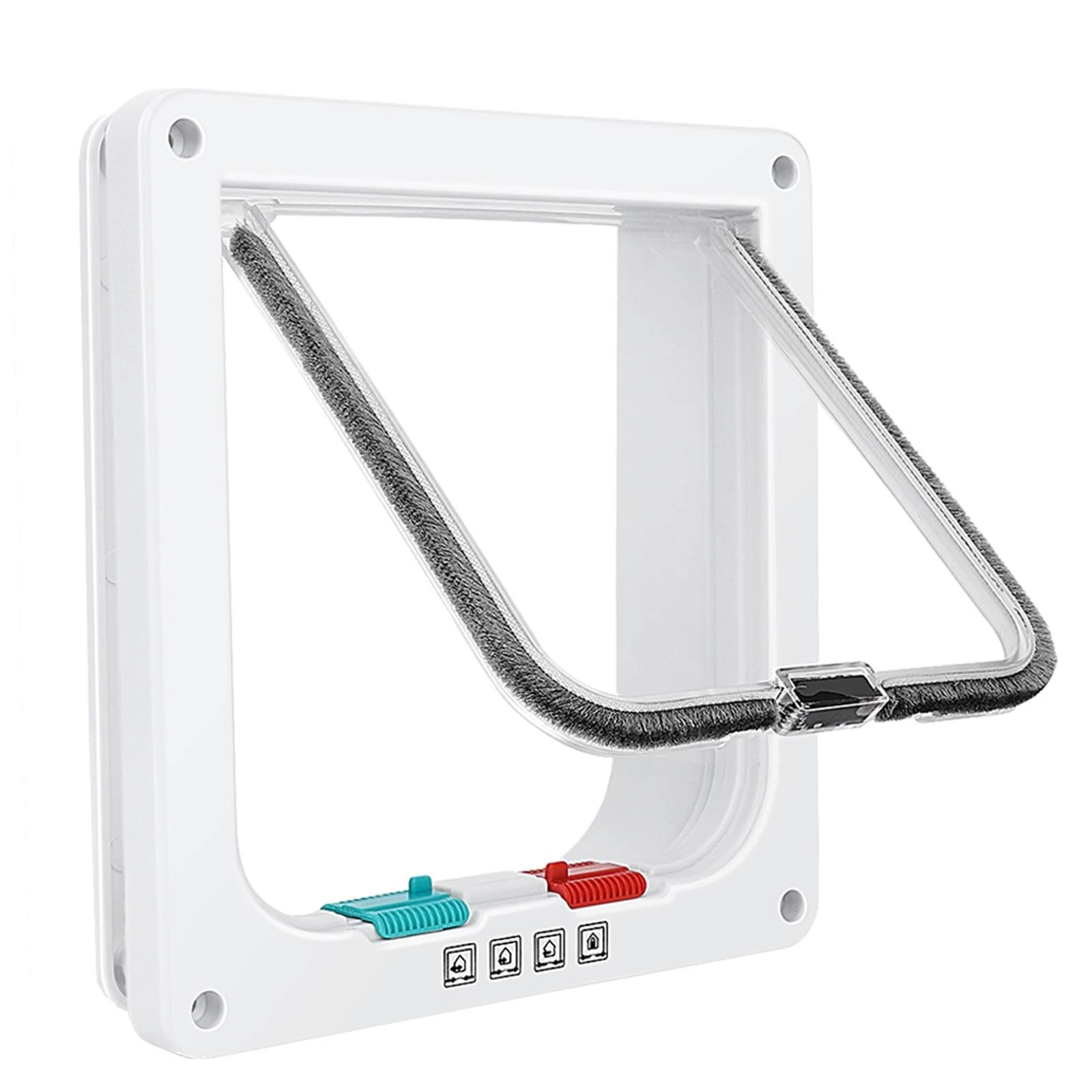 61jjiTUAT2L.jpg Thin Cat Door for Windows, Pet Doors and Sliding Door, Safety Pet Door with 4 Way Lock, Weatherproof Cat Flap for Thin Door and Wall(Medium, Outer Size 7.76 * 7.5 * 0.78in) - Image 1