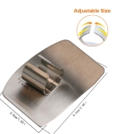 SLXDEX 2 Pcs Finger Guard for Cutting aid, Kitchen Tool, Stainless Steel Knife Protector, Adjustable Hand Protect Fingers, Avoid Hurting, Slicing and Chopping, Silver - Image 3