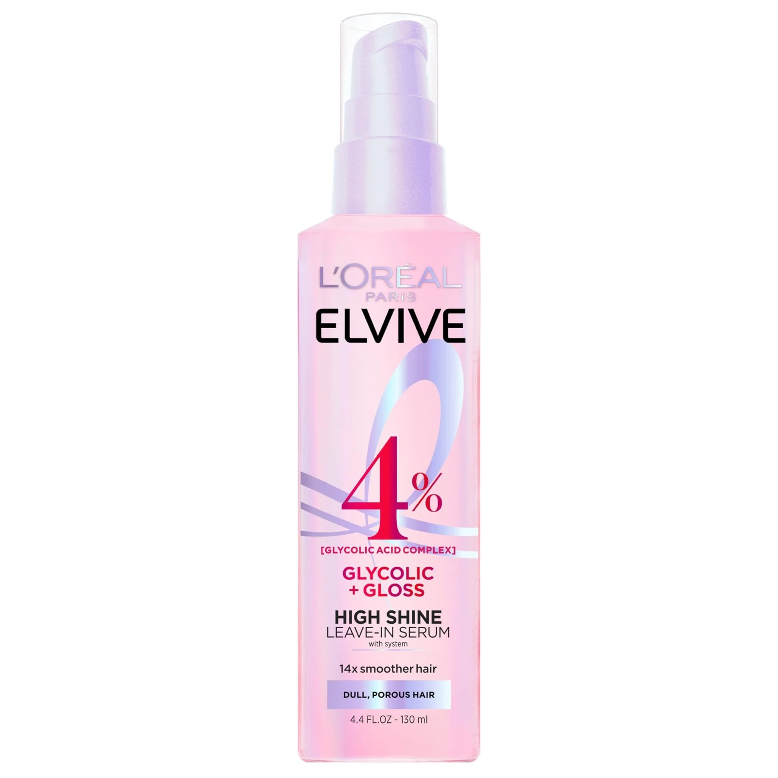 61l15UtTN1L.jpg L'Oreal Paris Elvive Glycolic + Gloss High Shine Leave-In Hair Serum, Smooths Dull, Porous Hair Into High-Shine, Glossy Hair, 4.4 Fl Oz - Image 1