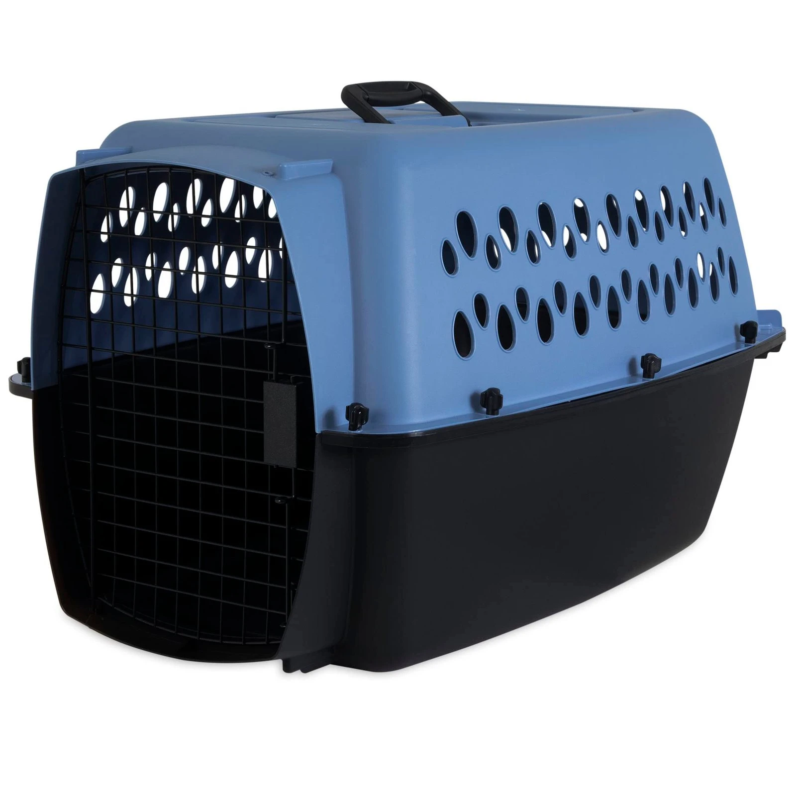 61lVldQ6CVL.jpg Petmate Pet Porter Fashion Dog Kennel 26", Parisian Blue & Black, for Pets 20-25lbs, Made in USA - Image 1