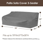 Vailge Heavy Duty Patio Sofa Cover, 100% Waterproof 3-Seater Outdoor Sofa Cover,Lawn Patio Furniture Covers with Air Vent and Handle,79" Wx 37" Dx 35" H,Grey - Image 7