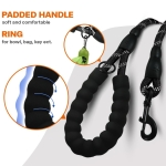 Taglory Rope Dog Leash 6 FT with Comfortable Padded Handle, Highly Reflective Threads Leash for Medium Large Dogs, 1/2 inch, Black - Image 4