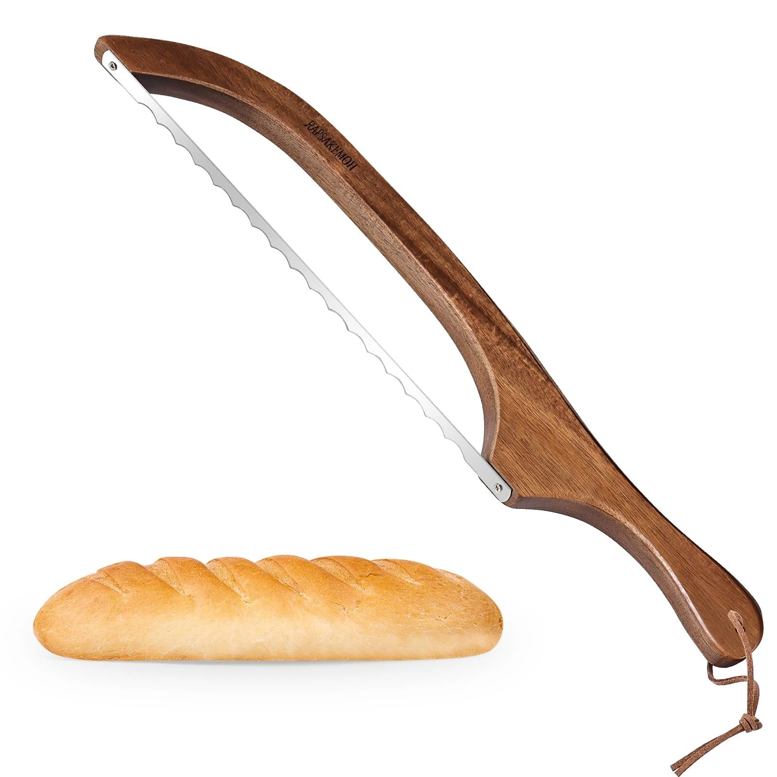 61yhnxAJApL.jpg Bread Knife for Homemade Bread,Sourdough bread knife,15.7" Bread slicer for Homemade Bread, Baguettes and More Cuts Thin,Bow Design Easy to Cutting Even Slices - Image 1