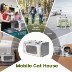 Pawaii Cat Carrier with ID Tag, TSA Airline Approved Soft Sided Collapsible Pet Travel Carrier, Portable Comfortable Convenient Foldable Cat Travel Bag - Image 6