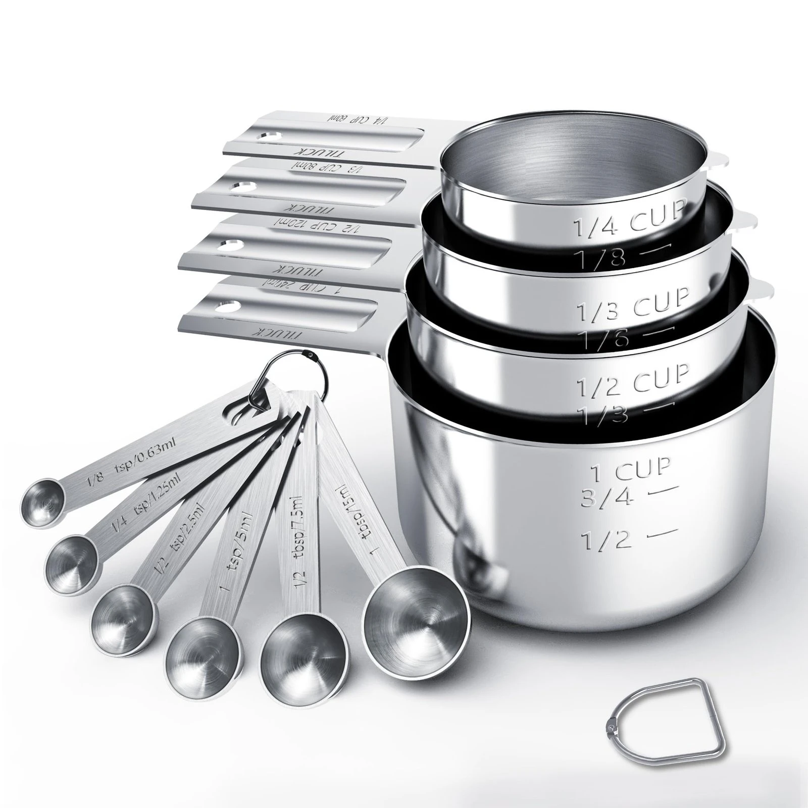 713cp4XSG7L.jpg TILUCK Stainless Steel Measuring Cups & Spoons Set, Cups and Spoons,Kitchen Gadgets for Cooking & Baking (10) - Image 1