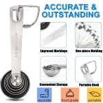 Measuring Spoons, Premium Heavy Duty Stainless Steel Measuring Spoons Cups Set, Small Tablespoon with Metric and US Measurements, Set of 6 for Measuring Dry and Liquid Ingredients - Image 6