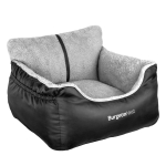 BurgeonNest Dog Car Seat for Small Dogs, Soft Pet Car Travel Home Bed Under 25 lbs, Fully Detachable and Washable Cat Booster Carseats with Storage Pockets and Clip-On Leash Portable Carrier,Black - Image 2
