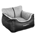 BurgeonNest Dog Car Seat for Small Dogs, Soft Pet Car Travel Home Bed Under 25 lbs, Fully Detachable and Washable Cat Booster Carseats with Storage Pockets and Clip-On Leash Portable Carrier,Black - Image 2