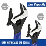 WORKPRO 2-Piece Adjustable Wrench Set, 6-Inch & 10-Inch Wide Jaw Black Oxide Wrench, Cr-V Steel, Metric & SAE Scales, Max Jaw Opening 15/16" & 1-5/16", for Home Repairs, Plumbing, Garage Work - Image 6