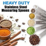 Measuring Spoons, Premium Heavy Duty Stainless Steel Measuring Spoons Cups Set, Small Tablespoon with Metric and US Measurements, Set of 6 for Measuring Dry and Liquid Ingredients - Image 8