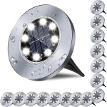 Solar Ground Lights, Waterproof Solar Garden Lights, Upgraded Outdoor Garden Waterproof Bright in-Ground Lights, Landscape Lights for Pathway,Yard,Deck,Lawn,Patio,Walkway (16 Pack White Light)