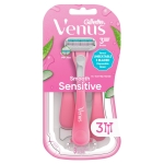 Gillette Venus Sensitive Women's Disposable Razors - Single Package of 3 Razors - Image 2