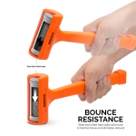 NEIKO 02847A 2 LB Dead Blow Hammer, Neon Orange | Unibody Molded | Checkered Grip | Spark and Rebound Resistant - Image 7