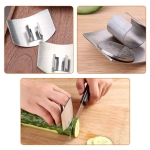 SLXDEX 2 Pcs Finger Guard for Cutting aid, Kitchen Tool, Stainless Steel Knife Protector, Adjustable Hand Protect Fingers, Avoid Hurting, Slicing and Chopping, Silver - Image 5
