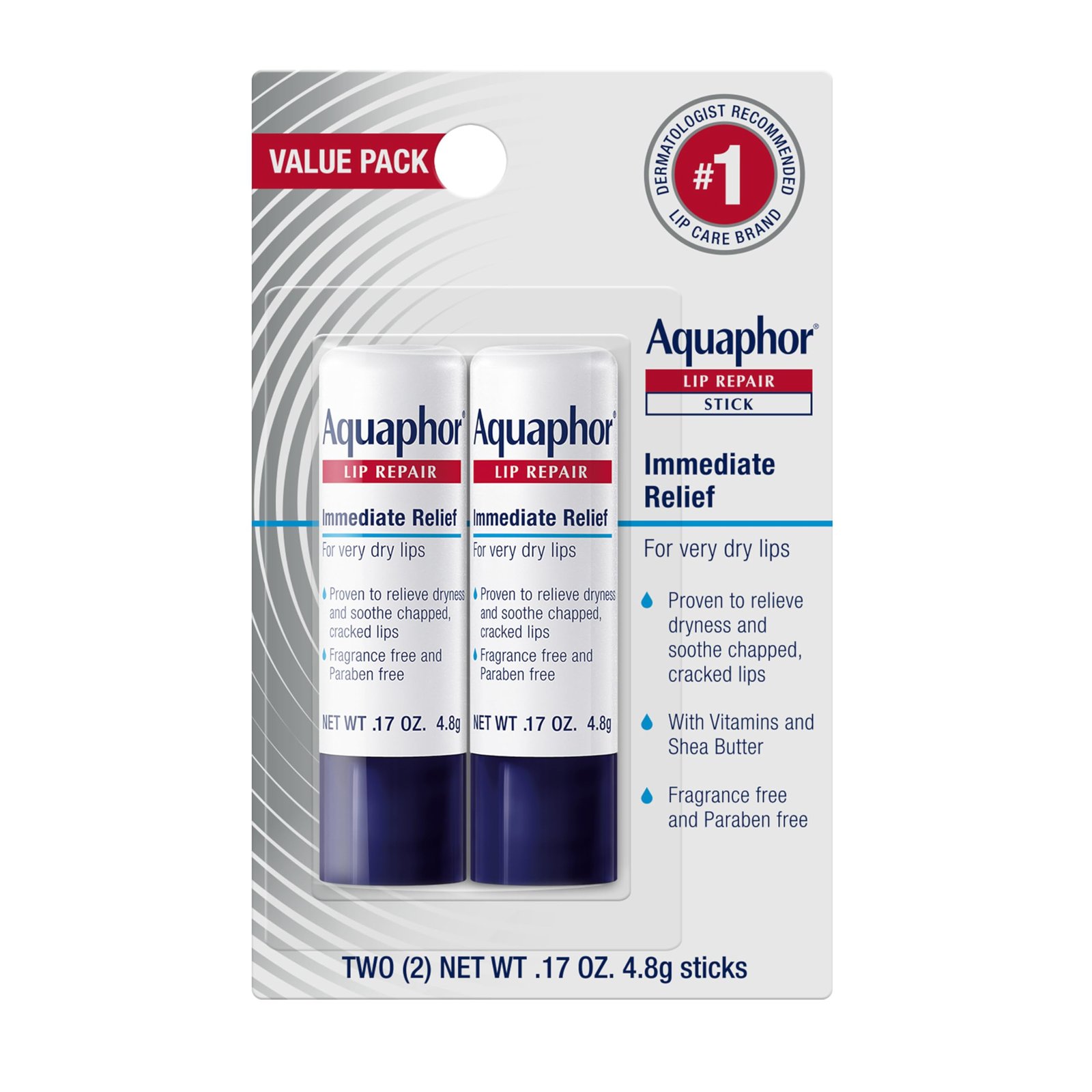 71EI3y5ZeML.jpg Aquaphor Lip Repair Stick, Moisturizing Lip Balm Pack, Relieves Dryness, 0.17 Oz Stick, Pack of 2 - Image 1