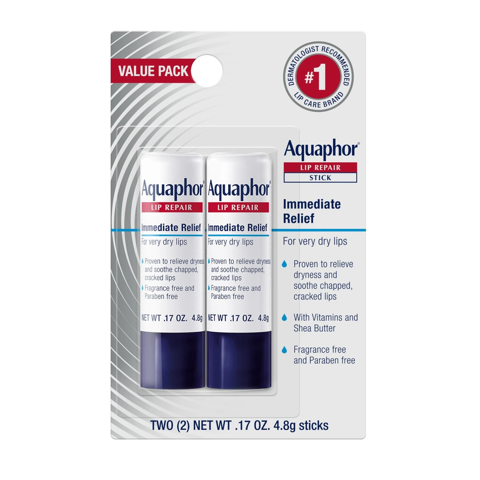 71EI3y5ZeML.jpg Aquaphor Lip Repair Stick, Moisturizing Lip Balm Pack, Relieves Dryness, 0.17 Oz Stick, Pack of 2 - Image 1