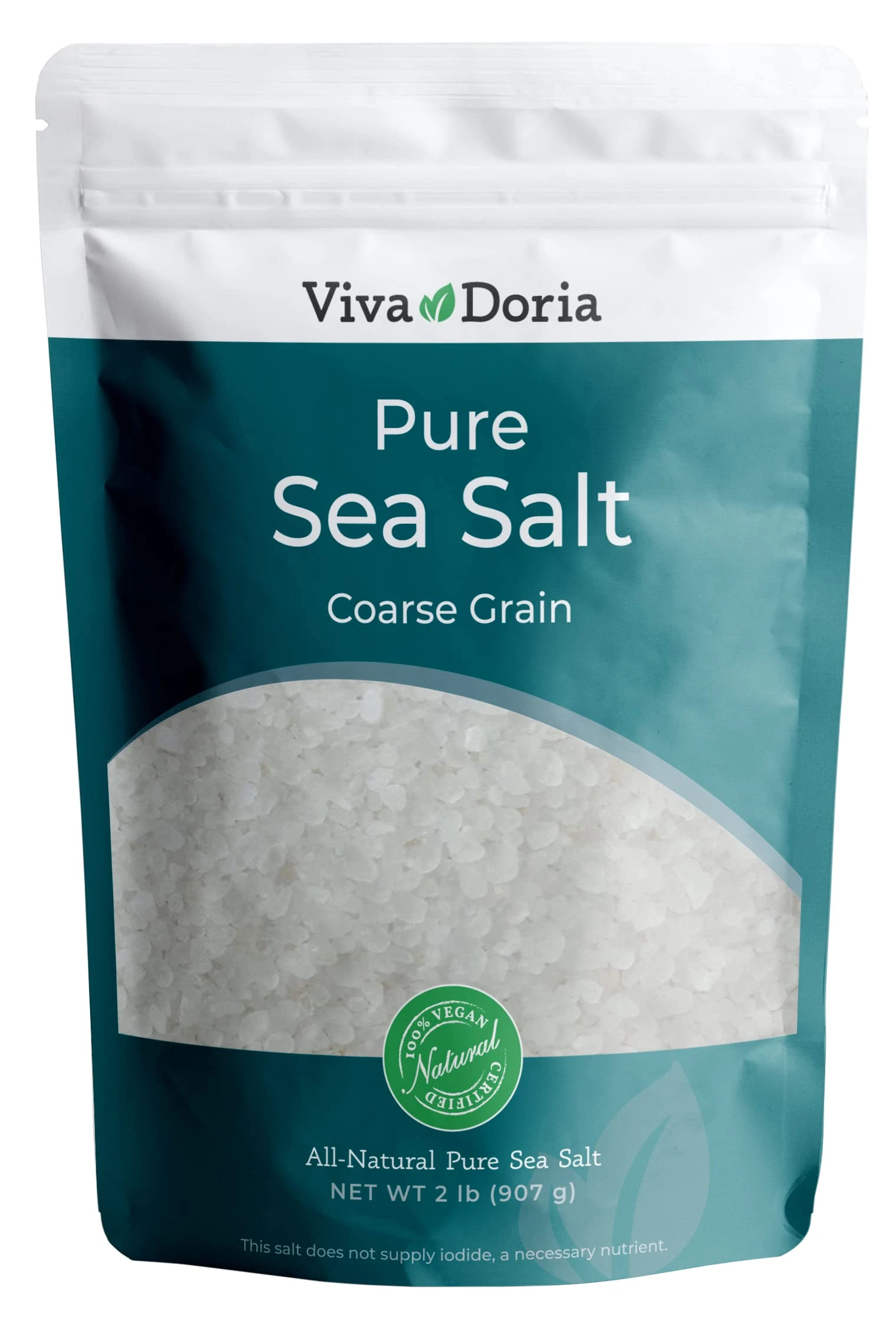 71GlCK7MSGL.jpg Viva Doria Pure Sea Salt, Coarse Grain, 2 lb | Ideal For Salt Grinders - Image 1