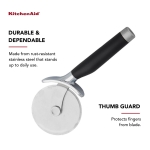 KitchenAid Classic Pizza Wheel with Sharp Blade For Cutting Through Crusts, Pies and More, Built In Finger Guard for Safety and Comfort Grip to Protect Fingers, Dishwasher Safe, 9-Inch, Black - Image 3