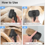 Dipoo Self Cleaning Shedding Brush - Skin Friendly Grooming Tool for Dogs, Cats, and Puppies, Deshedding and Hair Removal for Long and Short Haired Pets, Black - Image 2