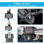 Airline Approved Pet Carrier, Large Soft Sided Pet Travel TSA Carrier 4 Sides Expandable Cat Collapsible Carriers with Removable Fleece Pad and Pockets for Cats Dogs and Small Animals - Image 4