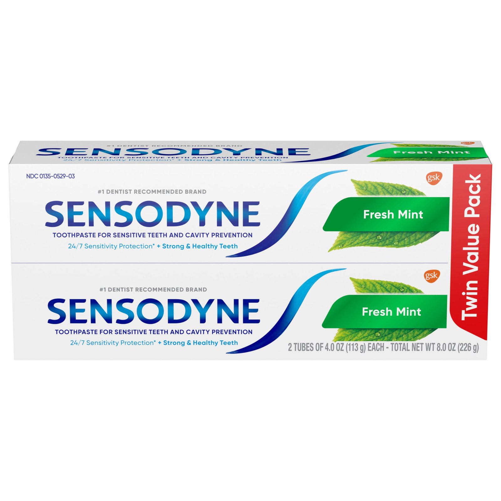 71Pv7p2X20L.jpg Sensodyne Fresh Mint Sensitive Toothpaste, ADA Accepted Toothpaste for Cavity Prevention and Sensitive Teeth Treatment - 4 Ounces (Pack of 2) - Image 1