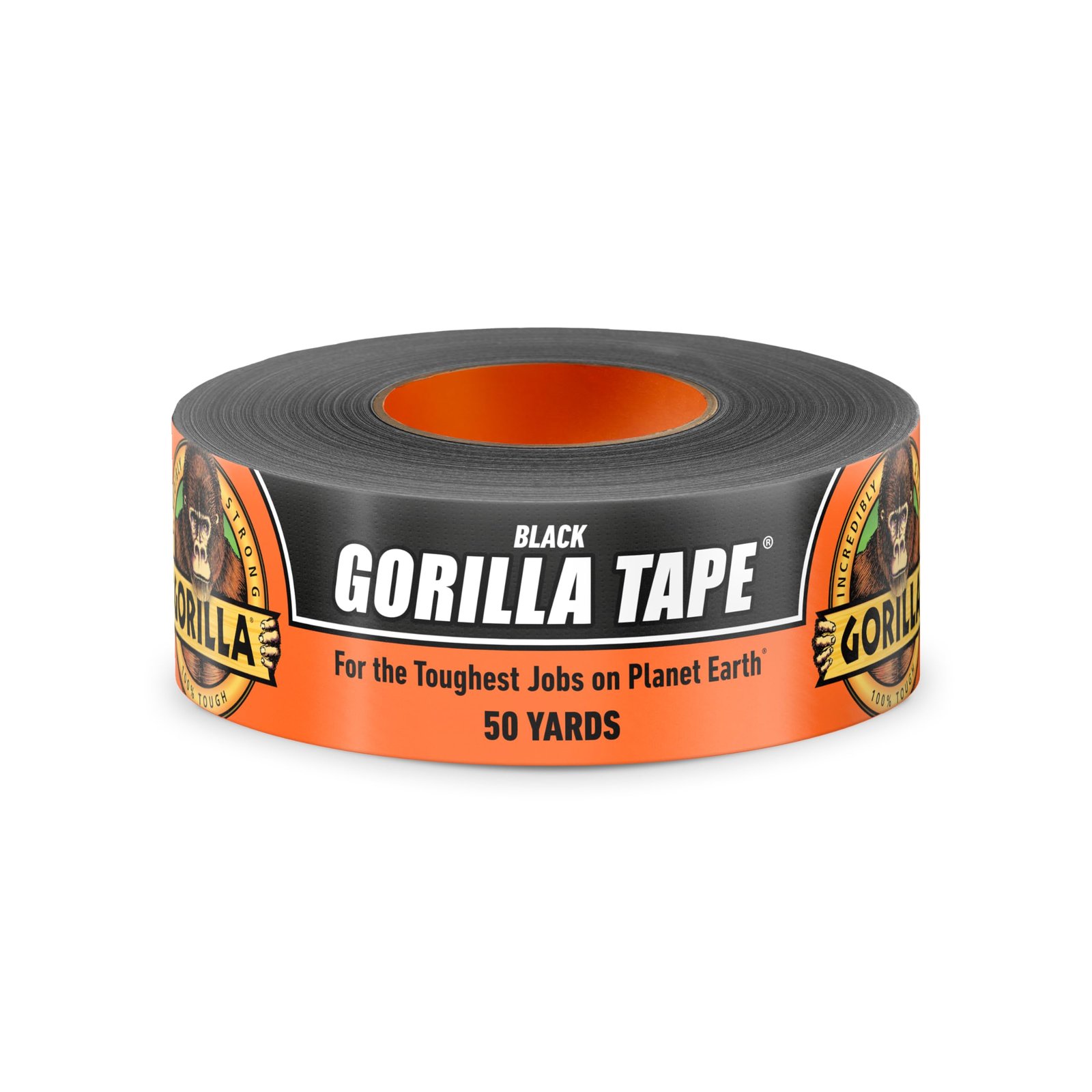 71Q6A0jXSuL.jpg Gorilla Duct Tape, Black Tape, 1.88" x 50 yd (Pack of 1) - Heavy Duty and Weather Resistant for Indoor or Outdoor - Image 1