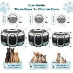 MZNZ Dog Cat Playpen, Portable Puppy Pet Crate Indoor for Small Dogs Cats Rabbits, Foldable Dog Cage Enclosure for Outdoor, Pop Up Dogs Tent Kennel with Carrying Case, Grey - Image 6