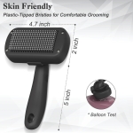 Dipoo Self Cleaning Shedding Brush - Skin Friendly Grooming Tool for Dogs, Cats, and Puppies, Deshedding and Hair Removal for Long and Short Haired Pets, Black - Image 5