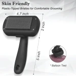 Dipoo Self Cleaning Shedding Brush - Skin Friendly Grooming Tool for Dogs, Cats, and Puppies, Deshedding and Hair Removal for Long and Short Haired Pets, Black - Image 5