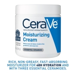 CeraVe Moisturizing Cream, Body and Face Moisturizer for Dry Skin, Body Cream with Hyaluronic Acid and Ceramides, Daily Moisturizer, Oil-Free, Fragrance Free, Non-Comedogenic, 19 Ounce - Image 7