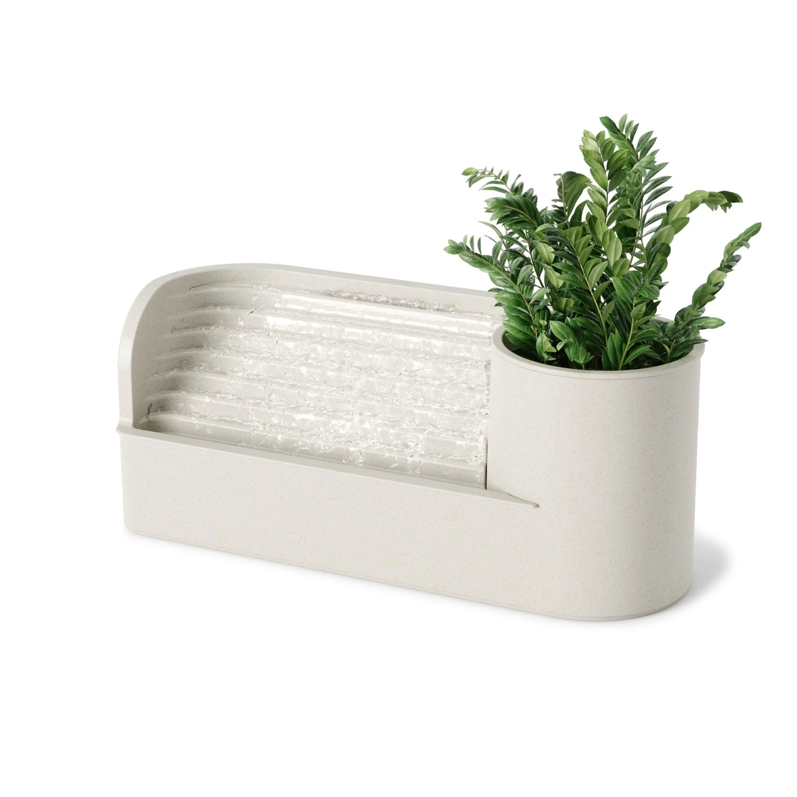 71XnziwLTEL.jpg Umbra Stream Water Fountain for Tabletop Desktop - Soothing and Calming Zen for Bedroom or Office, Sand - Image 1
