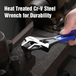 WORKPRO 2-Piece Adjustable Wrench Set, 6-Inch & 10-Inch Wide Jaw Black Oxide Wrench, Cr-V Steel, Metric & SAE Scales, Max Jaw Opening 15/16" & 1-5/16", for Home Repairs, Plumbing, Garage Work - Image 3