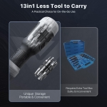 Wesdut 13-in-1 Ratchet Screwdriver Set Tool All in One, [Built to Last] Multi Screw Driver Set Kit, Flat Head, Philips, Torx, Hex, Square, Repair Kit, Man Gift Nut Driver - Image 3