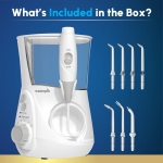 Waterpik Aquarius Water Flosser For Teeth Cleaning, Gums, Braces, Dental Care, Electric Power With 10 Settings, 7 Tips For Multiple Users And Needs, ADA Accepted, White WP-660, Packaging May Vary - Image 8