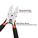 BOENFU 6 Inches Wire Cutters Heavy Duty Snips Flush Cut Side Cutters Pliers Metal Cutting Tool for Crafting, Floral, Artificial Flowers, Chicken Wire, Electrical, 1 Pack - Image 3