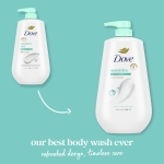 Dove Body Wash with Pump Sensitive Skin For 24hr Lotion-Soft Skin Moisturizing Skin Cleanser Gentle Hypoallergenic Formula with No Sulfates No Parabens 30.6 oz - Image 7