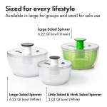 OXO Good Grips Salad Spinner | Lettuce Spinner | Fruit Washer | Fruit Washing Bowl with Strainer | Vegetable Cleaner | Salad Cleaner | Lettuce Washer | 6.22 Quart Capacity - Image 4