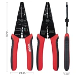 WGGE WG-015 Professional 8-inch Wire Stripper/Crimping Tool, Cable Cutter/Crimper, Wiring and Multi-Function Hand Tool, Red With Black - Image 6
