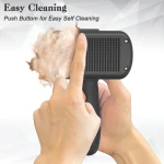 Dipoo Self Cleaning Shedding Brush - Skin Friendly Grooming Tool for Dogs, Cats, and Puppies, Deshedding and Hair Removal for Long and Short Haired Pets, Black - Image 6