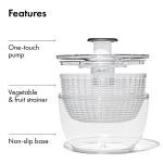 OXO Good Grips Salad Spinner | Lettuce Spinner | Fruit Washer | Fruit Washing Bowl with Strainer | Vegetable Cleaner | Salad Cleaner | Lettuce Washer | 6.22 Quart Capacity - Image 5