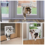 Thin Cat Door for Windows, Pet Doors and Sliding Door, Safety Pet Door with 4 Way Lock, Weatherproof Cat Flap for Thin Door and Wall(Medium, Outer Size 7.76 * 7.5 * 0.78in) - Image 3