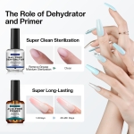 Morovan Professional Natural Nail Prep Dehydrate and Acid-Free Primer, Dehydrator for Acrylic and Gel Nail Polish, Non Acid Primer for UV Gels Fast Dry Superior Bonding Agent Gift Box Set - Image 7