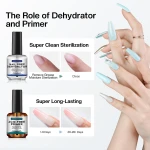 Morovan Professional Natural Nail Prep Dehydrate and Acid-Free Primer, Dehydrator for Acrylic and Gel Nail Polish, Non Acid Primer for UV Gels Fast Dry Superior Bonding Agent Gift Box Set - Image 7