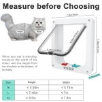 Thin Cat Door for Windows, Pet Doors and Sliding Door, Safety Pet Door with 4 Way Lock, Weatherproof Cat Flap for Thin Door and Wall(Medium, Outer Size 7.76 * 7.5 * 0.78in) - Image 4